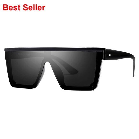 Square Frame Sunglasses with Mirrored Lenses UV400 Protection main image 3